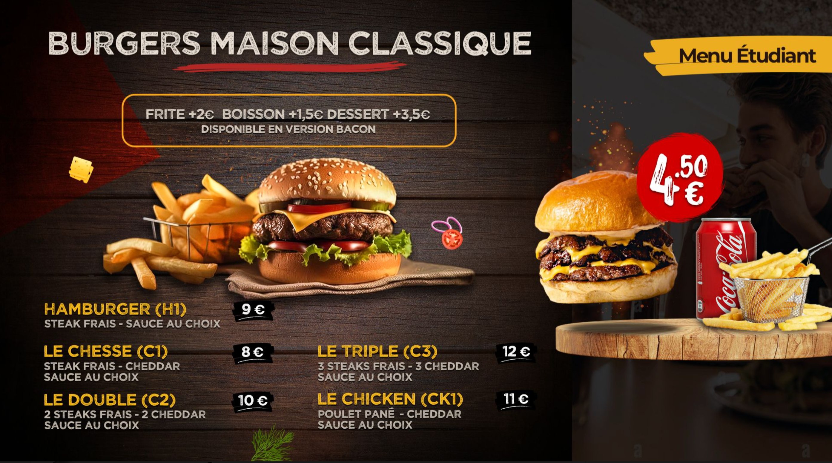 Menu Burgers Classique